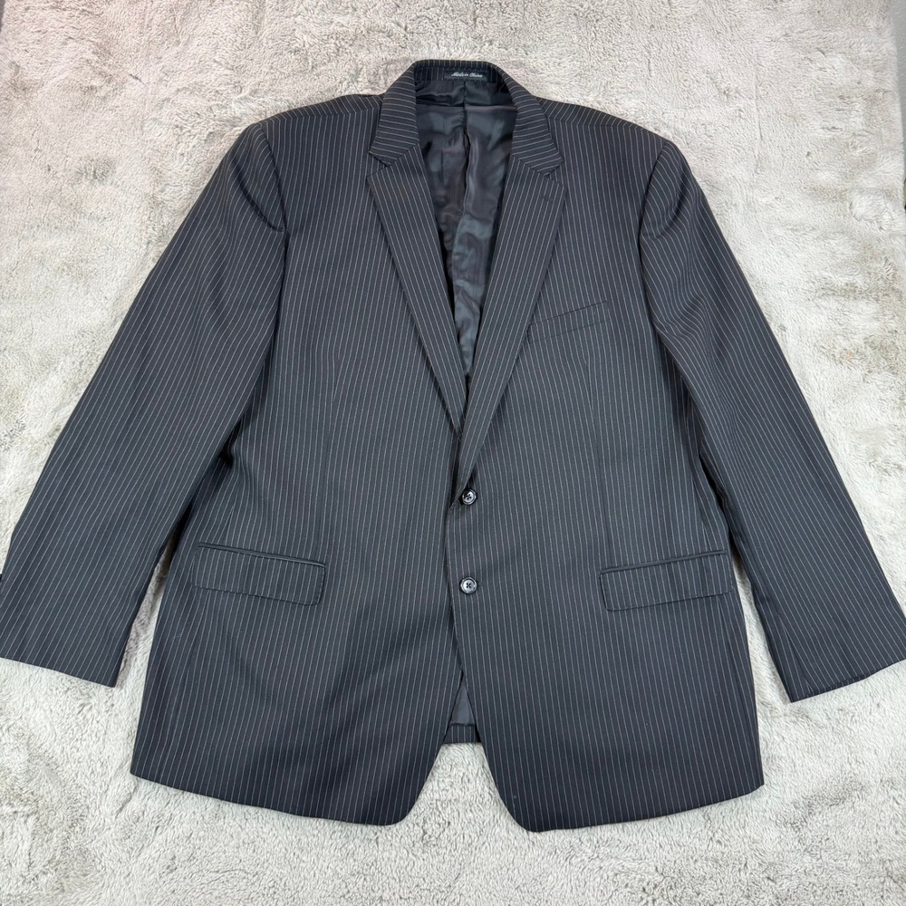 Ital‎ Uomo Men's 52L 46L Giuseppe Gray Pinstripe 100% Wool Business Blazer